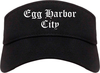 Egg Harbor City New Jersey NJ Old English Mens Visor Cap Hat Black