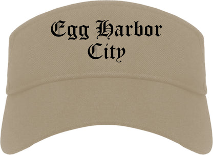 Egg Harbor City New Jersey NJ Old English Mens Visor Cap Hat Khaki