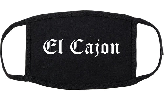 El Cajon California CA Old English Cotton Face Mask Black