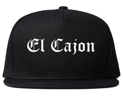 El Cajon California CA Old English Mens Snapback Hat Black