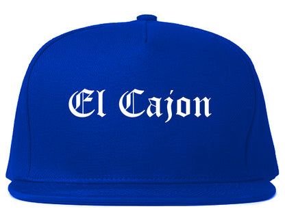 El Cajon California CA Old English Mens Snapback Hat Royal Blue