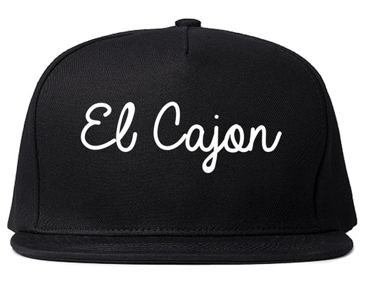 El Cajon California CA Script Mens Snapback Hat Black