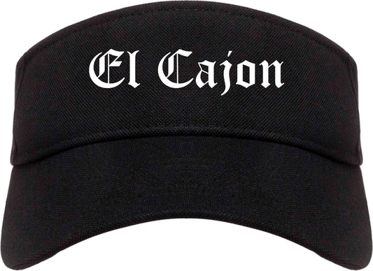 El Cajon California CA Old English Mens Visor Cap Hat Black