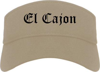 El Cajon California CA Old English Mens Visor Cap Hat Khaki