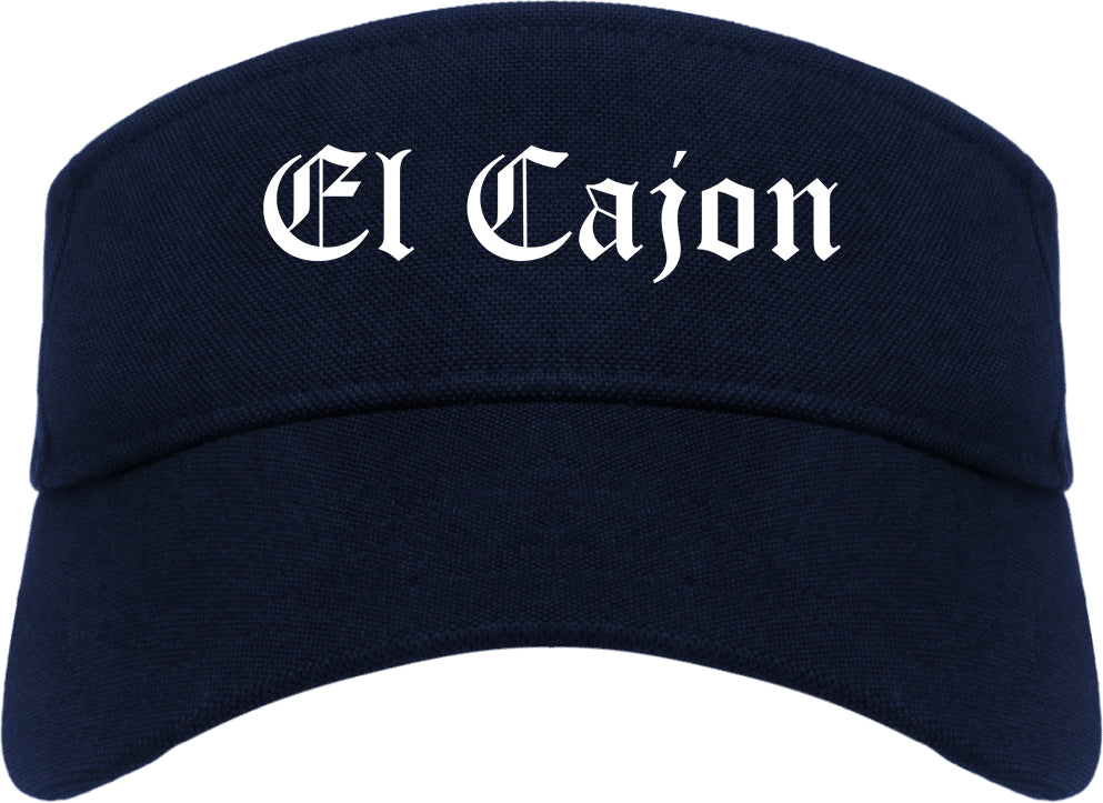 El Cajon California CA Old English Mens Visor Cap Hat Navy Blue