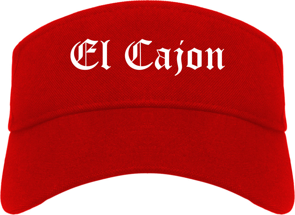 El Cajon California CA Old English Mens Visor Cap Hat Red