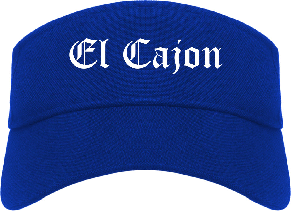 El Cajon California CA Old English Mens Visor Cap Hat Royal Blue