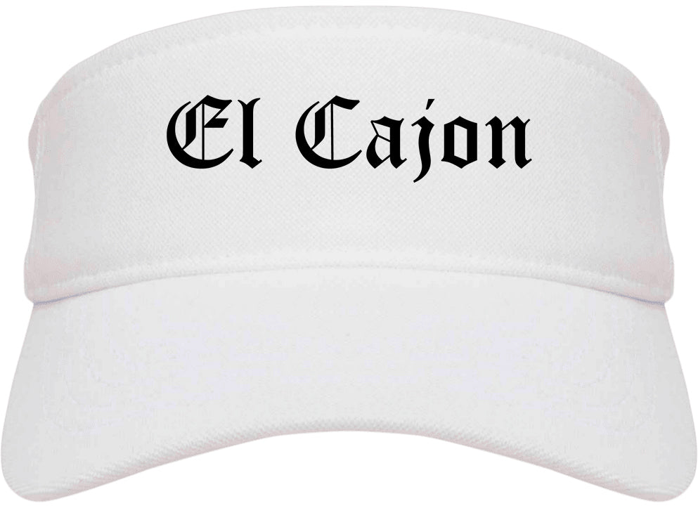 El Cajon California CA Old English Mens Visor Cap Hat White