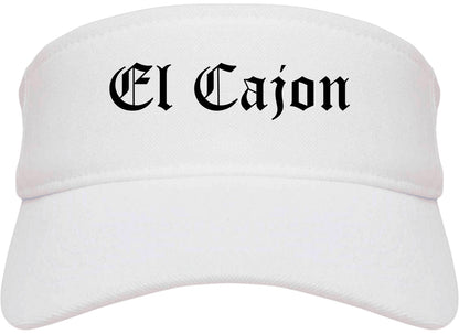 El Cajon California CA Old English Mens Visor Cap Hat White