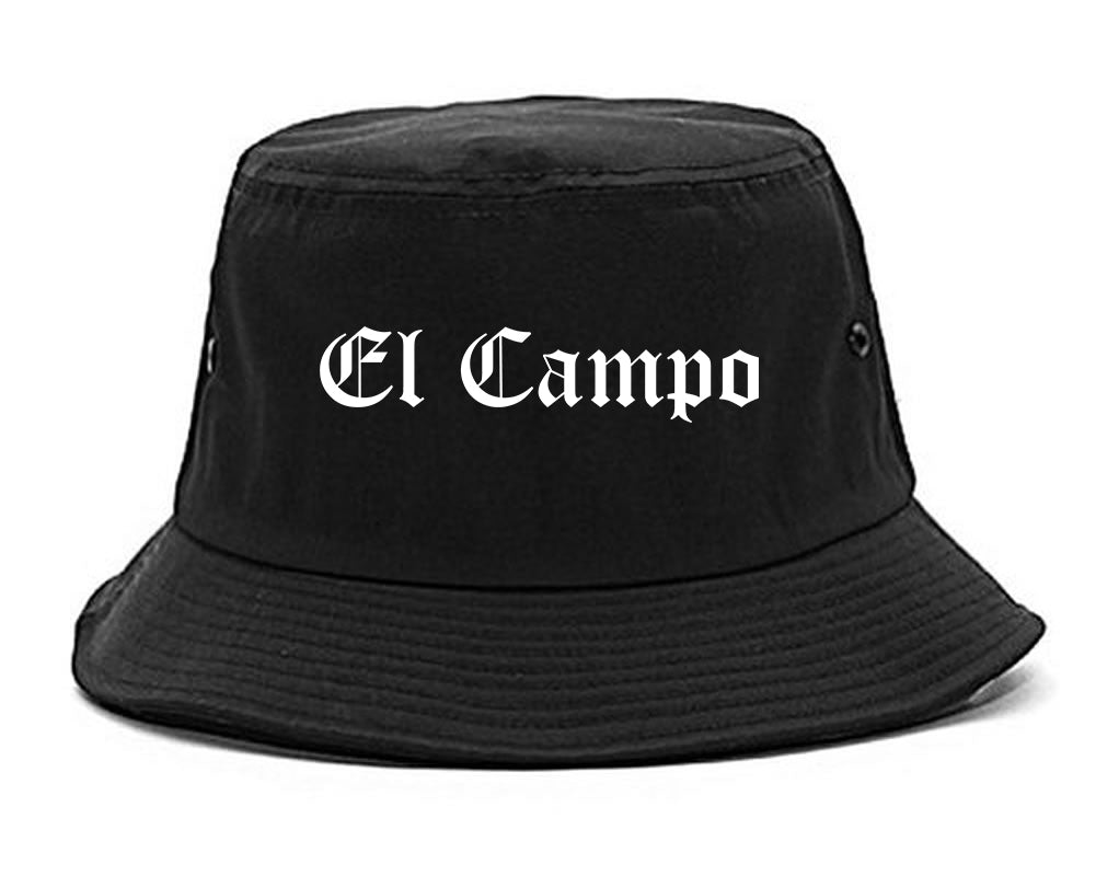 El Campo Texas TX Old English Mens Bucket Hat Black