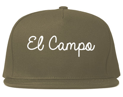 El Campo Texas TX Script Mens Snapback Hat Grey