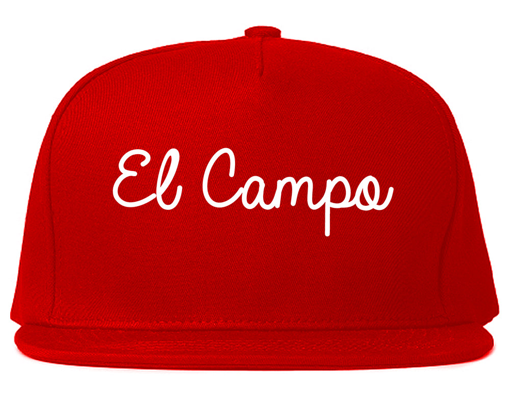 El Campo Texas TX Script Mens Snapback Hat Red