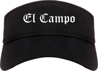 El Campo Texas TX Old English Mens Visor Cap Hat Black