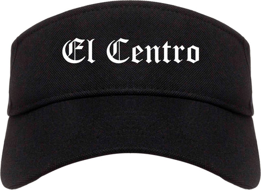 El Centro California CA Old English Mens Visor Cap Hat Black