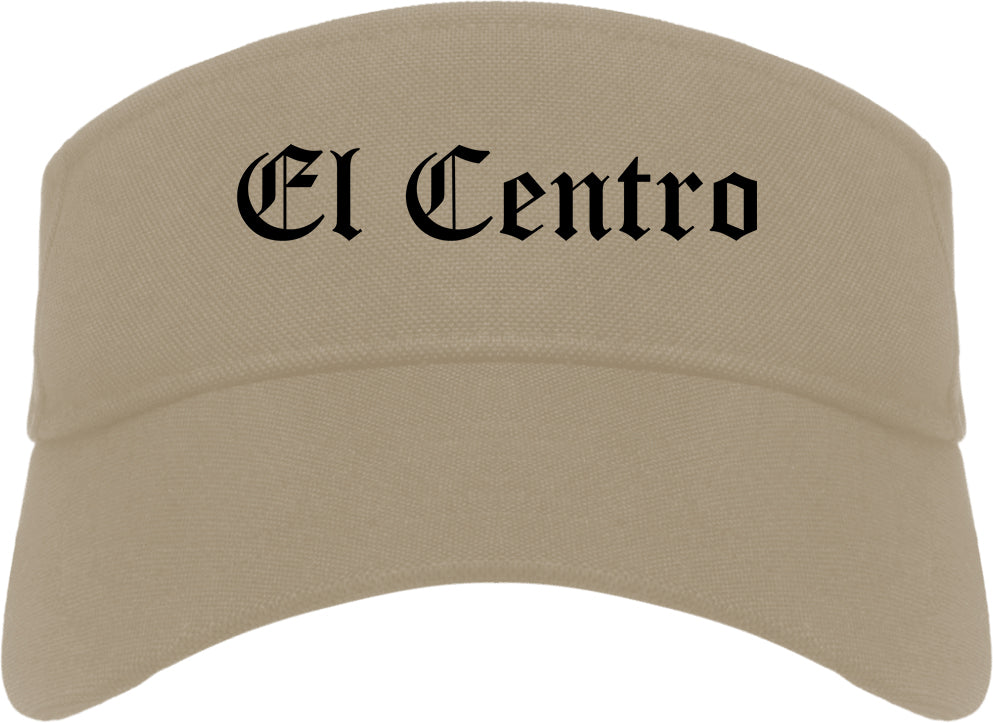 El Centro California CA Old English Mens Visor Cap Hat Khaki