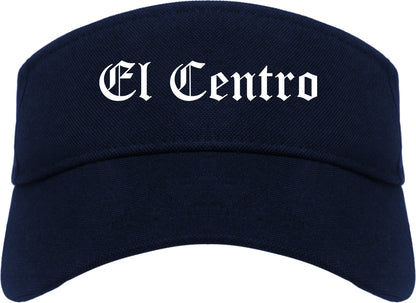 El Centro California CA Old English Mens Visor Cap Hat Navy Blue