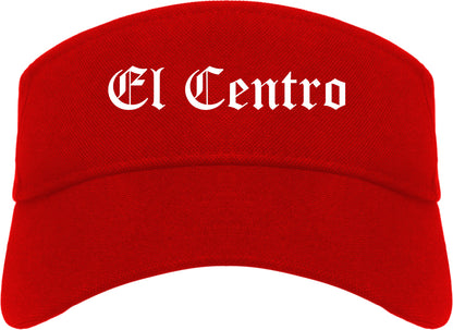 El Centro California CA Old English Mens Visor Cap Hat Red
