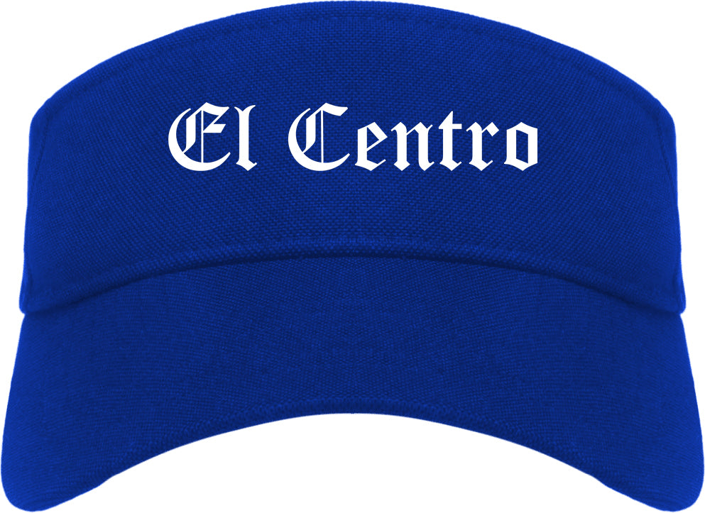 El Centro California CA Old English Mens Visor Cap Hat Royal Blue