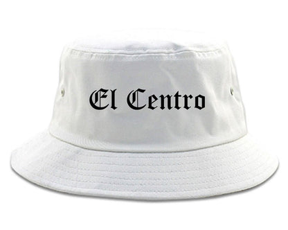 El Centro California CA Old English Mens Bucket Hat White