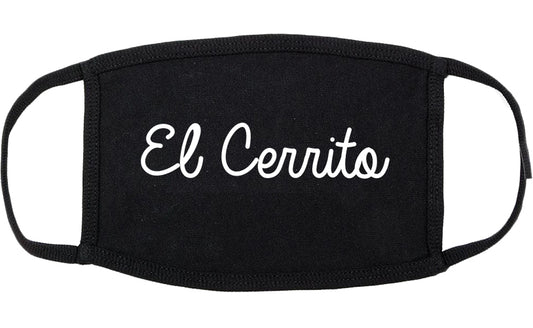 El Cerrito California CA Script Cotton Face Mask Black