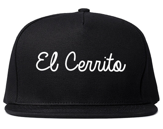 El Cerrito California CA Script Mens Snapback Hat Black