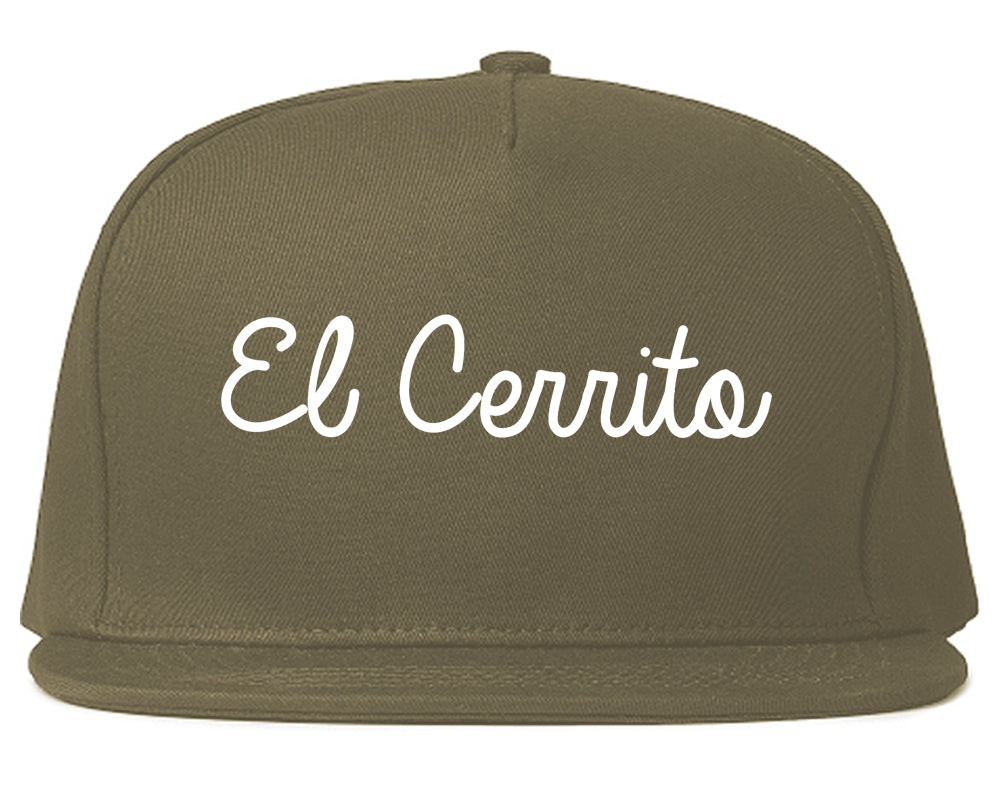 El Cerrito California CA Script Mens Snapback Hat Grey