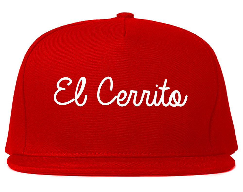 El Cerrito California CA Script Mens Snapback Hat Red