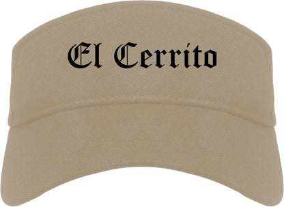El Cerrito California CA Old English Mens Visor Cap Hat Khaki