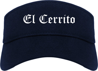 El Cerrito California CA Old English Mens Visor Cap Hat Navy Blue
