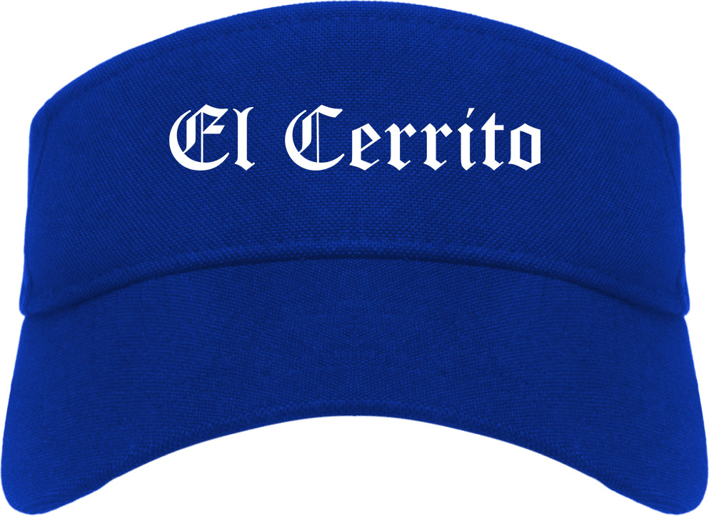 El Cerrito California CA Old English Mens Visor Cap Hat Royal Blue