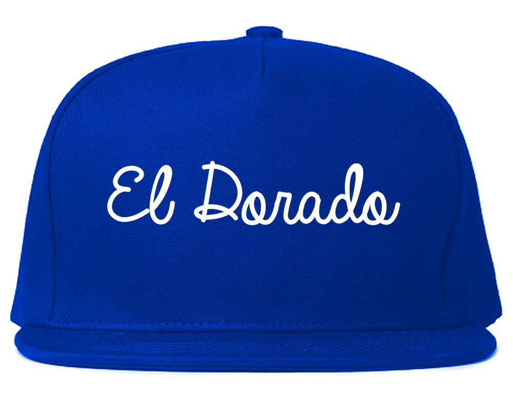 El Dorado Arkansas AR Script Mens Snapback Hat Royal Blue