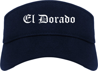 El Dorado Arkansas AR Old English Mens Visor Cap Hat Navy Blue