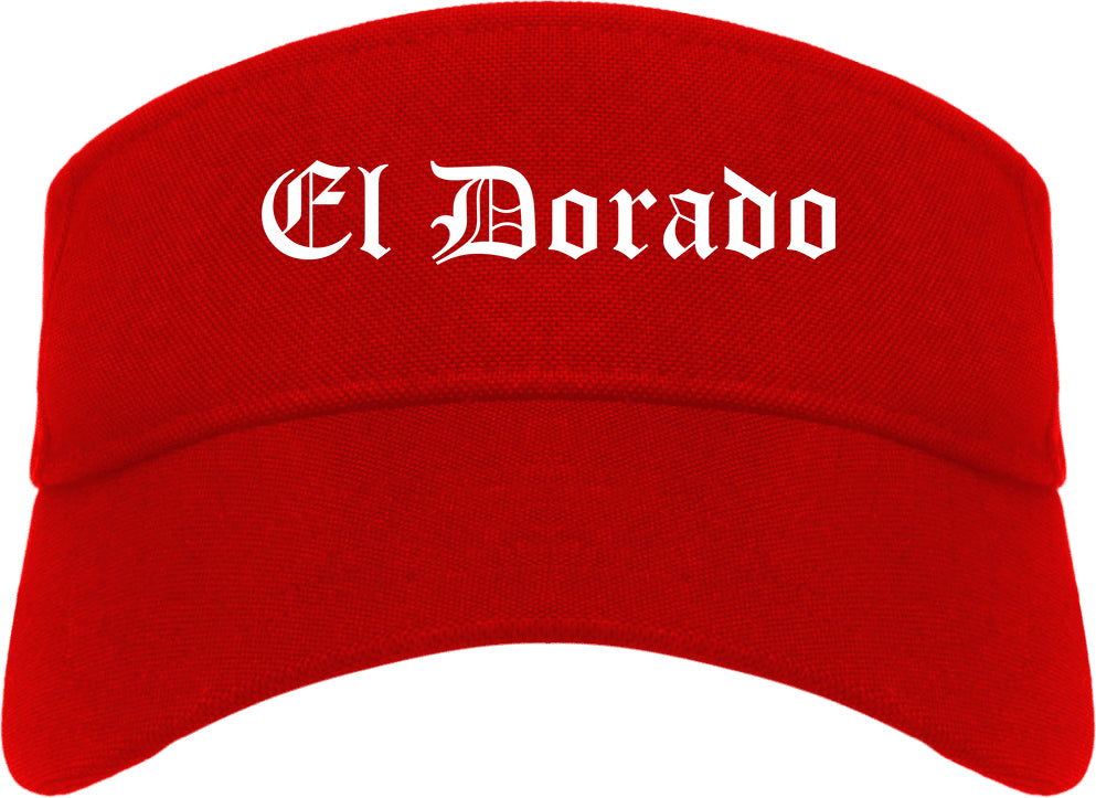 El Dorado Arkansas AR Old English Mens Visor Cap Hat Red