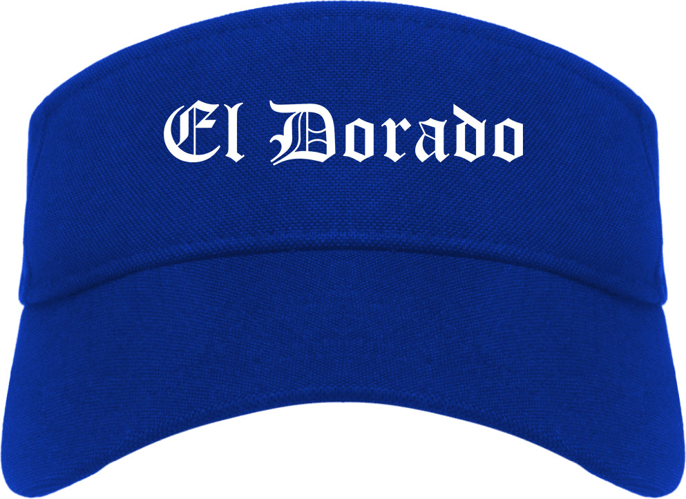 El Dorado Arkansas AR Old English Mens Visor Cap Hat Royal Blue