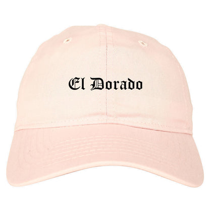 El Dorado Kansas KS Old English Mens Dad Hat Baseball Cap Pink