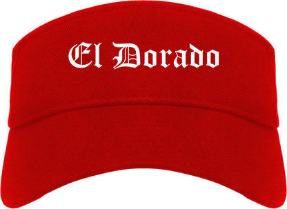 El Dorado Kansas KS Old English Mens Visor Cap Hat Red