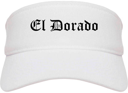 El Dorado Kansas KS Old English Mens Visor Cap Hat White