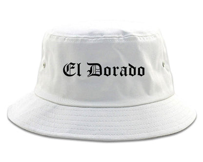 El Dorado Kansas KS Old English Mens Bucket Hat White
