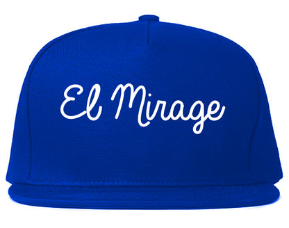 El Mirage Arizona AZ Script Mens Snapback Hat Royal Blue