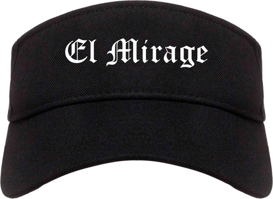 El Mirage Arizona AZ Old English Mens Visor Cap Hat Black