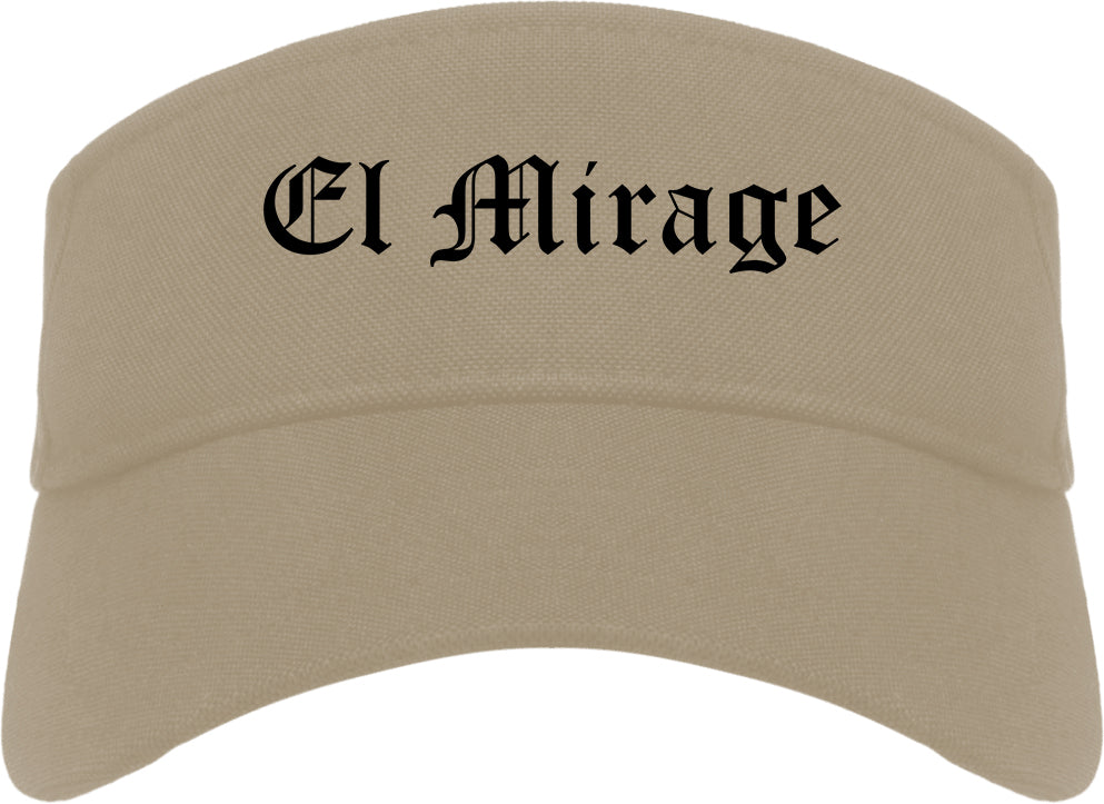 El Mirage Arizona AZ Old English Mens Visor Cap Hat Khaki
