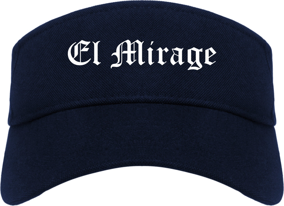 El Mirage Arizona AZ Old English Mens Visor Cap Hat Navy Blue