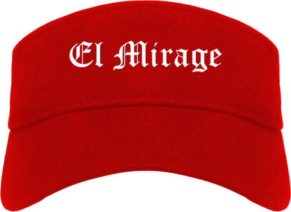 El Mirage Arizona AZ Old English Mens Visor Cap Hat Red