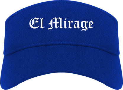 El Mirage Arizona AZ Old English Mens Visor Cap Hat Royal Blue