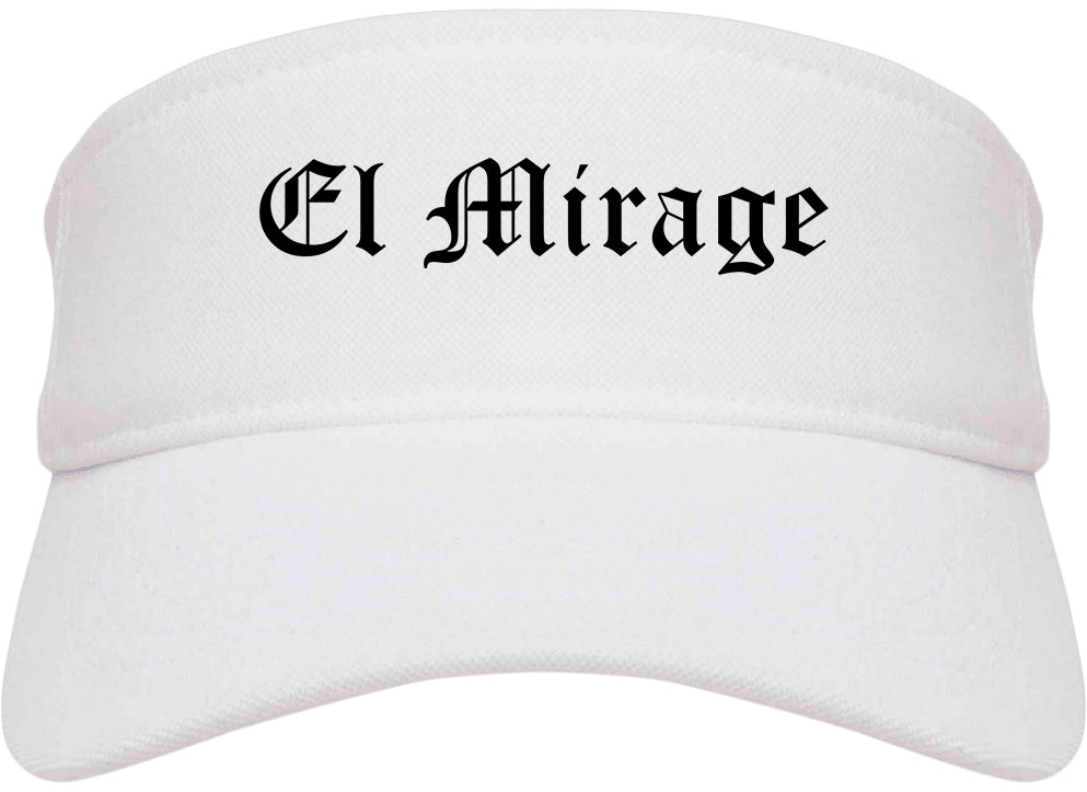 El Mirage Arizona AZ Old English Mens Visor Cap Hat White