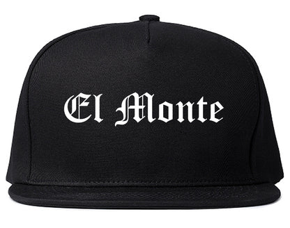 El Monte California CA Old English Mens Snapback Hat Black
