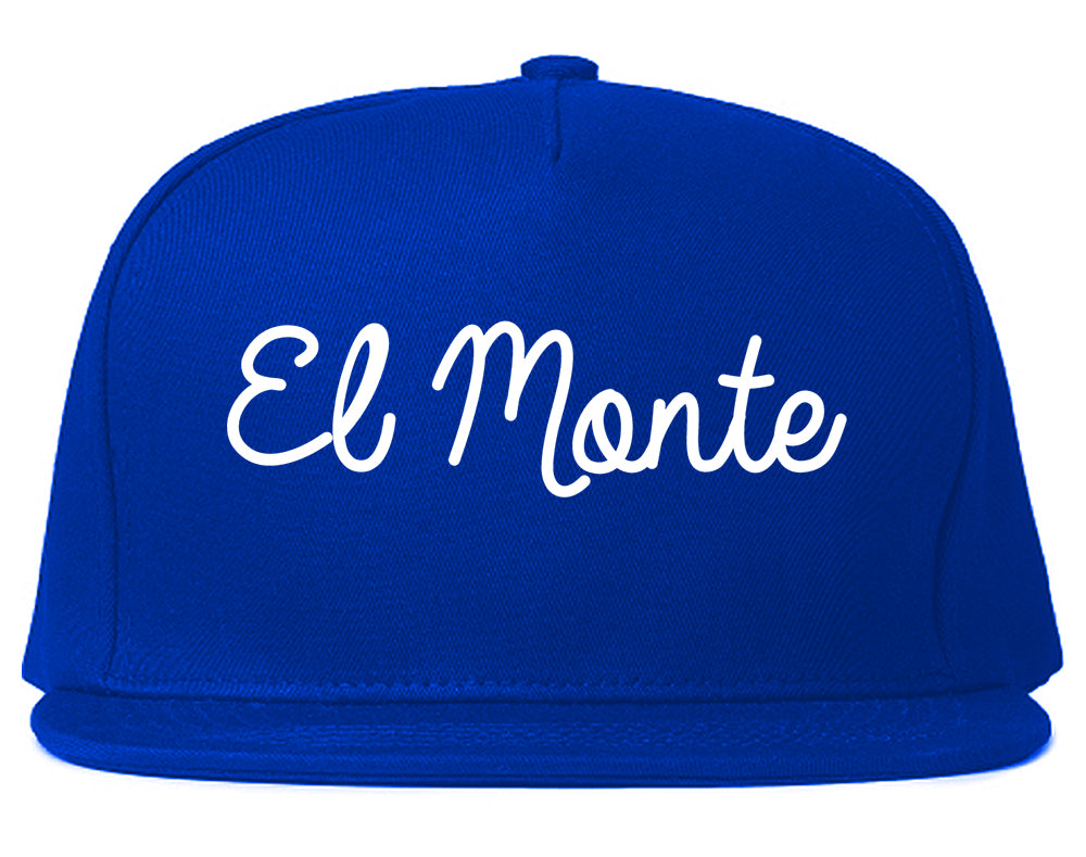 El Monte California CA Script Mens Snapback Hat Royal Blue