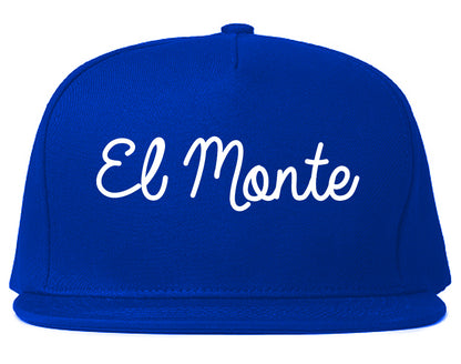 El Monte California CA Script Mens Snapback Hat Royal Blue