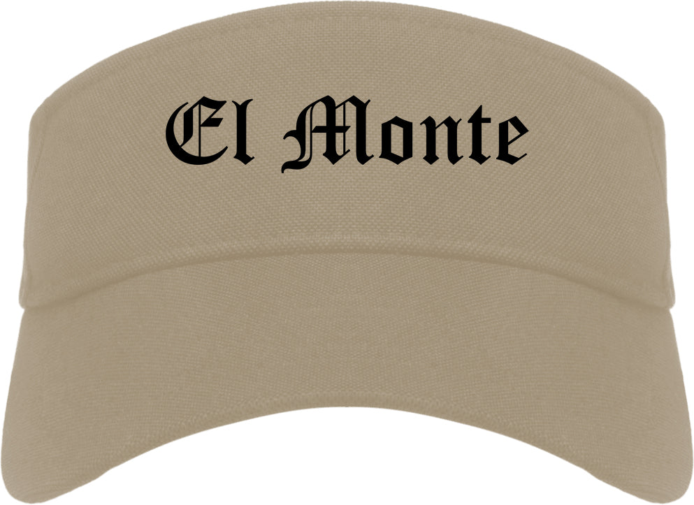 El Monte California CA Old English Mens Visor Cap Hat Khaki
