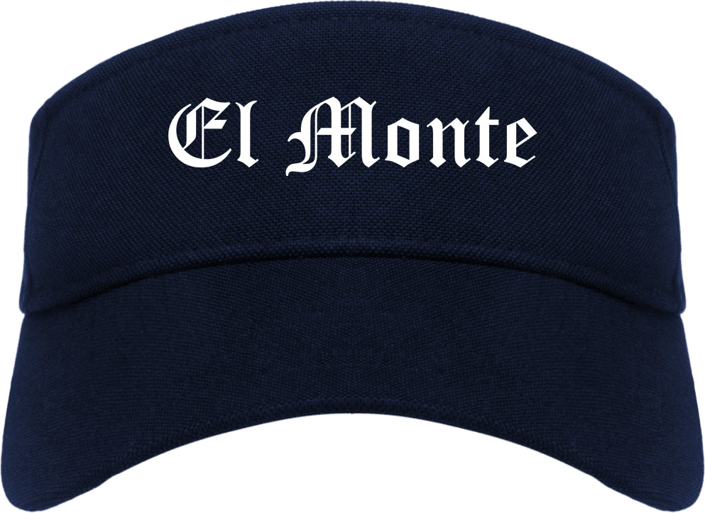 El Monte California CA Old English Mens Visor Cap Hat Navy Blue